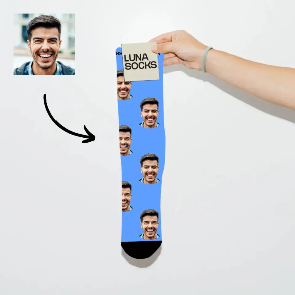 Personalisierte Socken aus Baumwolle mit deinem Gesicht CH