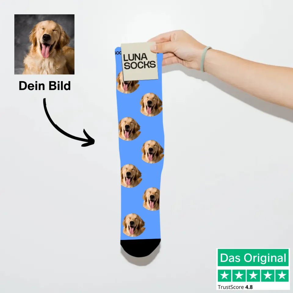 Personalisierte Socken mit deinem Haustier